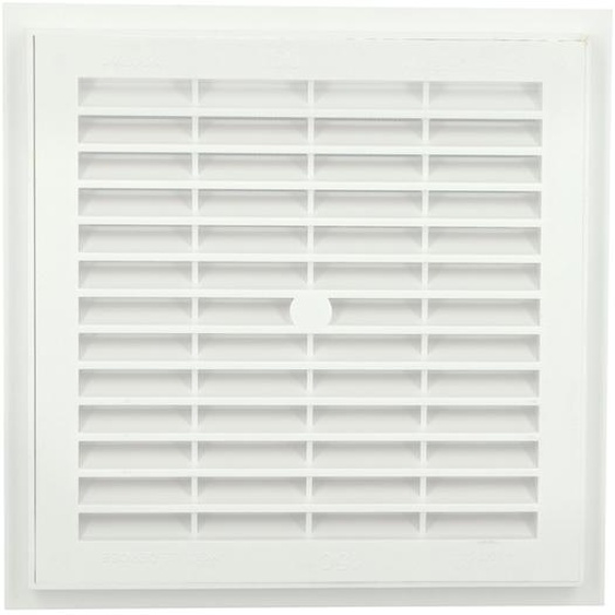 Grille daération carrée blanche à fermeture avec moustiquaire 223 x 223 mm NICOLL F214