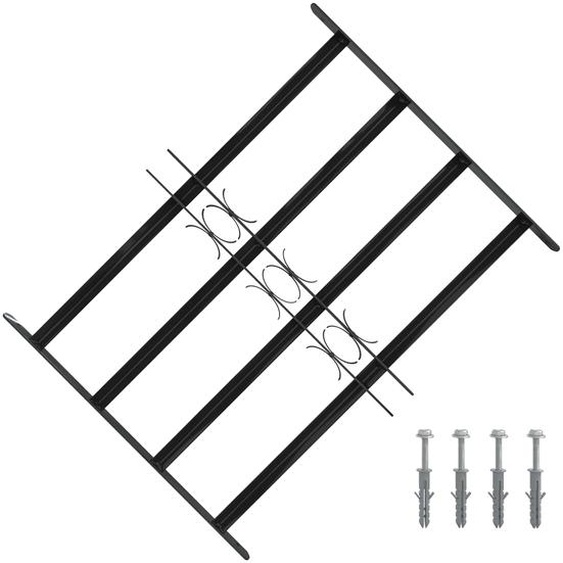 Grille de Fenêtre Noir 75,5 x 60 cm Acier enduit de poudre