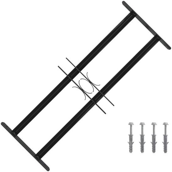 Grille de Fenêtre Noir 76 x 30 cm Acier enduit de poudre