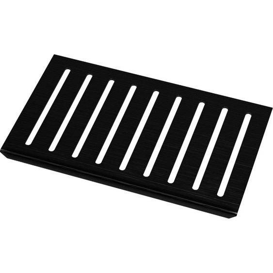 Grille rainurée en inox Noir Mat pour receveur - 20.15x12.3x0.55cm - ROCK 2 GRID LINE