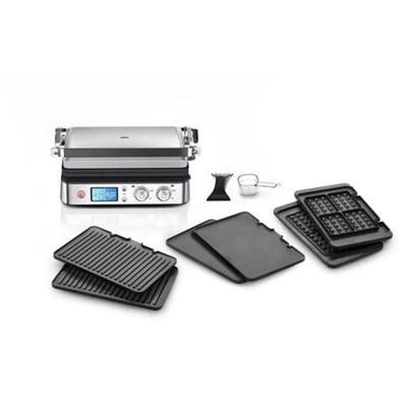 Grille-viande CG9047 inox 3 jeux de plaques amovibles, 37x23 cm