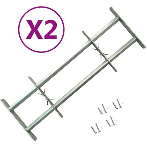 Grilles réglables de sécurité de fenêtres 2 pcs 1000-1500 mm