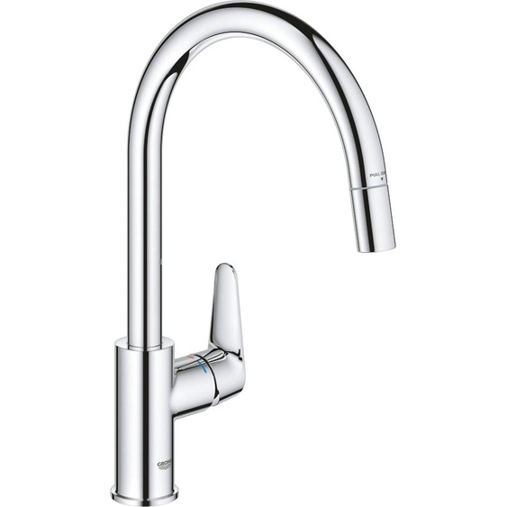 Grohe QuickFix Start Curve mélangeur de cuisine avec douchette extractible chrome rond
