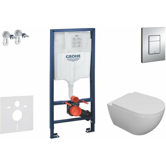 Grohe - Rapid sl - Set de bâti-support, cuvette Oudee et abattant softclose, plaque de déclenchement Skate Cosmopolitan, chrome SANI11BA1100