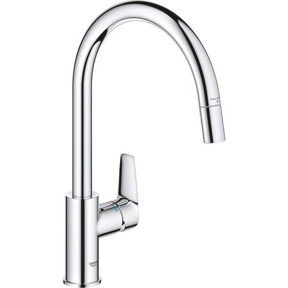 Grohe QuickFix Start Edge mélangeur de cuisine avec douchette extractible chrome rond