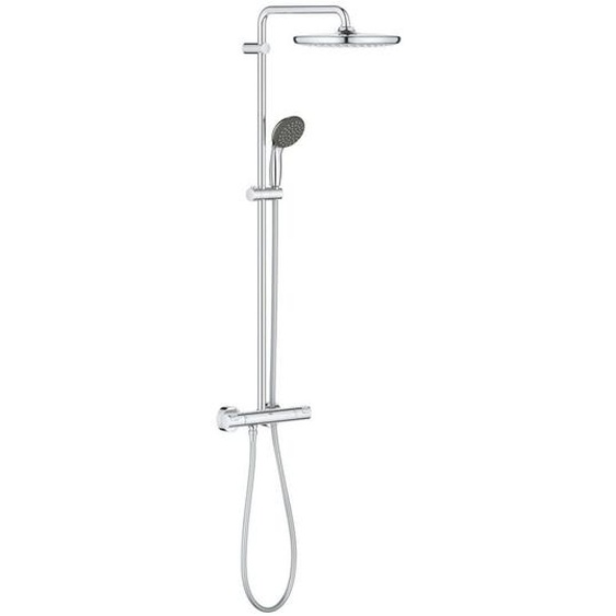 Grohe - Vitalio Start Colonne de douche Ecojoy avec mitigeur thermostatique, douche de tête 250 mm, douchette 2 jets, Chrome (26816000)