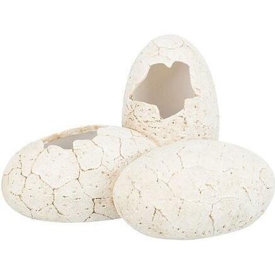 Grotte pour reptiles, design en forme duf, résine polyester, 20x13x15cm