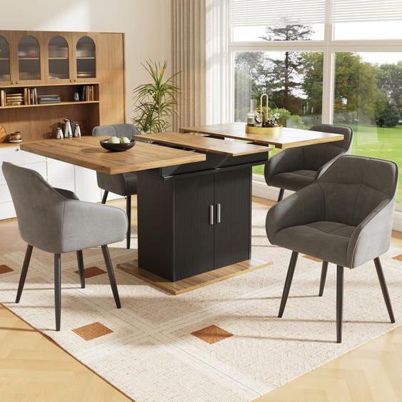 Groupe à manger (5 pièces), ensemble table à manger extensible, ensemble table à manger 140x70cm avec 4 chaises