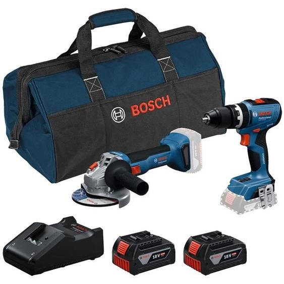 GSB 18V-65 + GWS 18V-8 + 2 batteries GBA 4.0Ah + GAL 18V-40 + sac RAF - BOSCH - 0615A5008Z