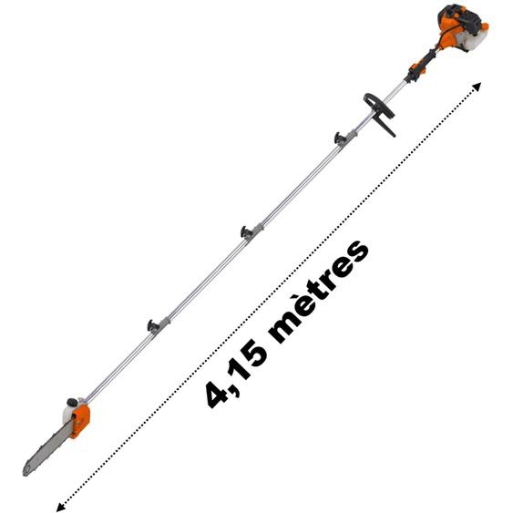 Lagueuse thermique sur perche Gt Garden 52 cm3 - 3 cv - Longueur 4.15 mètres