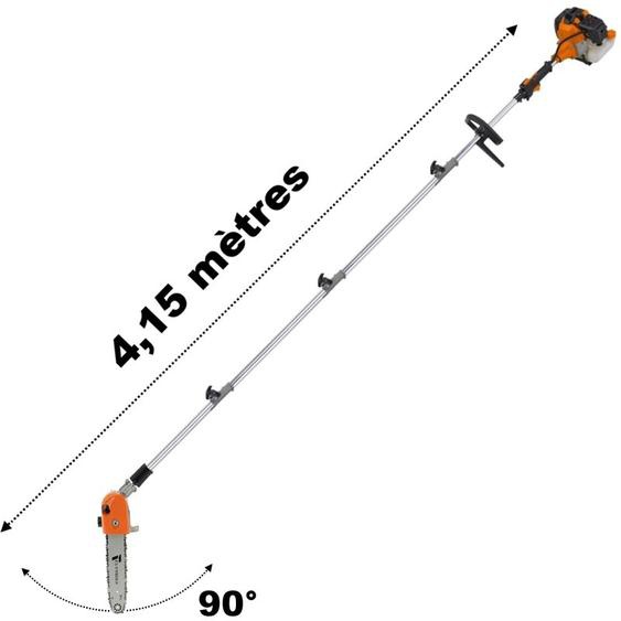 Lagueuse thermique sur perche Gt Garden Tête orientable - 52 cm3 - 3 cv - Longueur 4.15 mètres