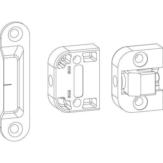 GU HS Verrouillage central vertical, distance entre vantaux 28 mm, argent