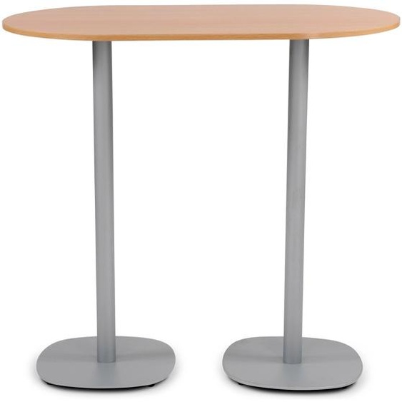 Guéridon Caféteria NewLine L.120 x P.70 x H.110 cm - Plateau Chêne - Pied Aluminium