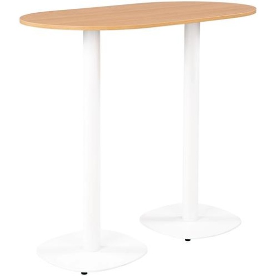 Guéridon Caféteria NewLine L.120 x P.70 x H.110 cm - Plateau Chêne - Pied Blanc