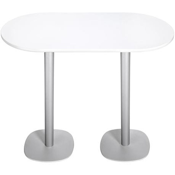 Guéridon Caféteria NewLine L.120 x P.70 x H.110 cm - Plateau Gris - Pied Aluminium
