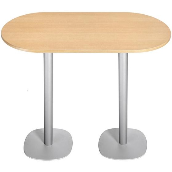 Guéridon Caféteria NewLine L.120 x P.70 x H.110 cm - Plateau Hêtre - Pied Aluminium