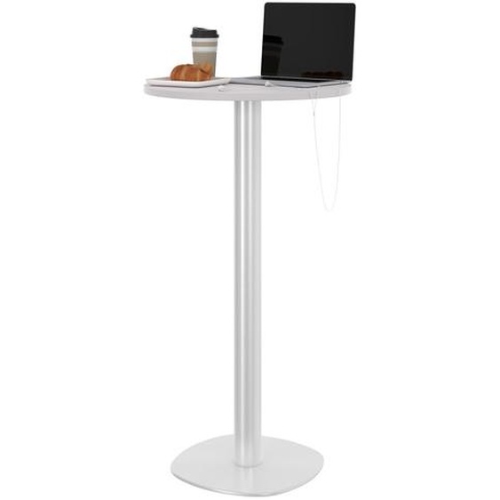 Guéridon Caféteria NewLine rond Ø.60 x H.110 cm - Plateau Gris - Pied Aluminium