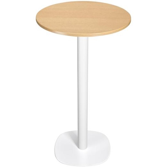 Guéridon Caféteria NewLine rond Ø.60 x H.110 cm - Plateau Hêtre - Pied Blanc