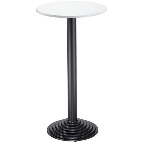 Guéridon CAFETERIA pied fonte H. 110 cm - Plateau Gris - Pied Noir