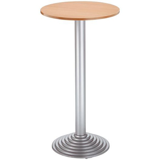 Guéridon CAFETERIA pied fonte H. 110 cm - Plateau Hêtre - Pied Aluminium