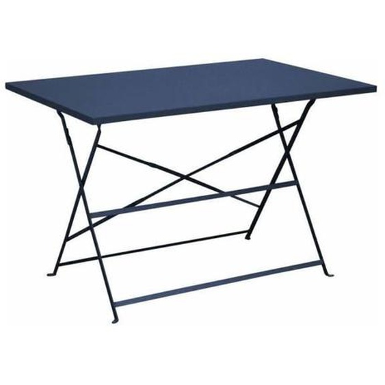 Table de jardin - ALIZE - Guéridon rectangulaire - Acier époxy - Bleu - 110x103x71 cm