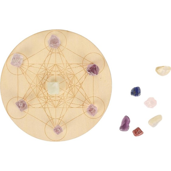 Guérison de la planche de réseau de cristaux mettre la divination colorée avec des chakras -pierre pour la méditation sommeil A05