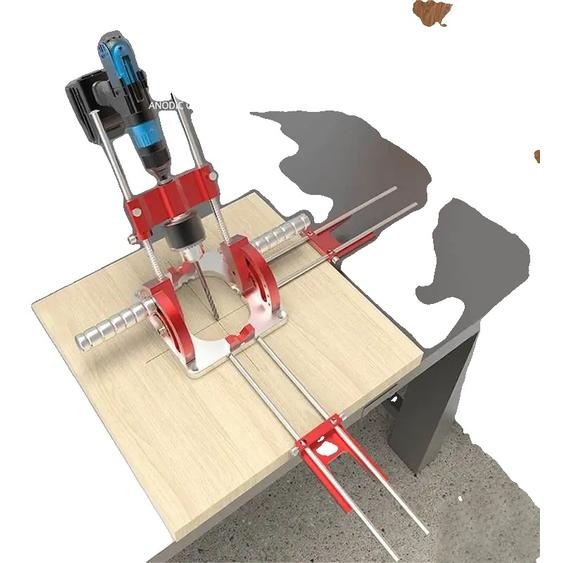 Guide de perçage multi-angle pour le travail du bois, réglable en hauteur, en alliage daluminium robuste