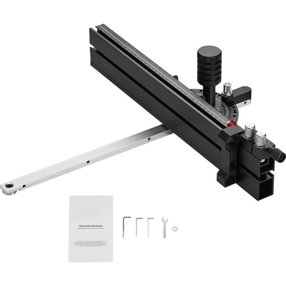 Guide donglet de prcision SucceBuy, fente standard 3/4 pouces x 3/8 pouces, accessoire de scie circulaire de table en aluminium avec grille de 18 pouces, 15 butes angulaires, piston, disque amovible