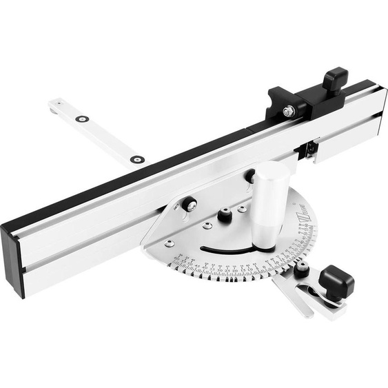 Guide donglet pour scie circulaire de table - Miter Gauge avec butée de 45 cm - angle réglable de 0 à 60° - barre à rainurer 45 cm - aluminium fraisé CNC - noir