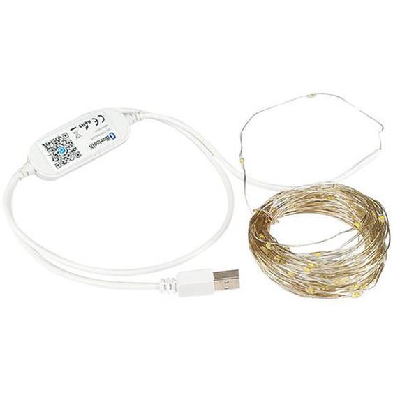 Guirlande ConnectÃ©e Bluetooth USB 10M Blanc Chaud - Blanc -