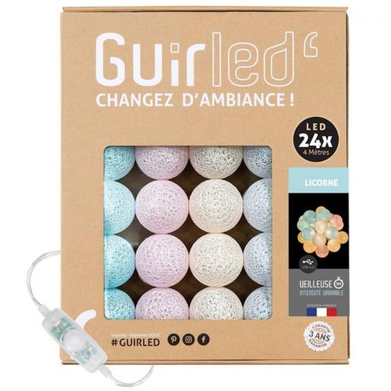 Guirlande Boule Lumineuse Led Usb Veilleuse 2h Licorne