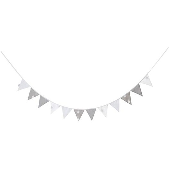 Guirlande De 12 Fanions Little Stars Gris - Étoiles