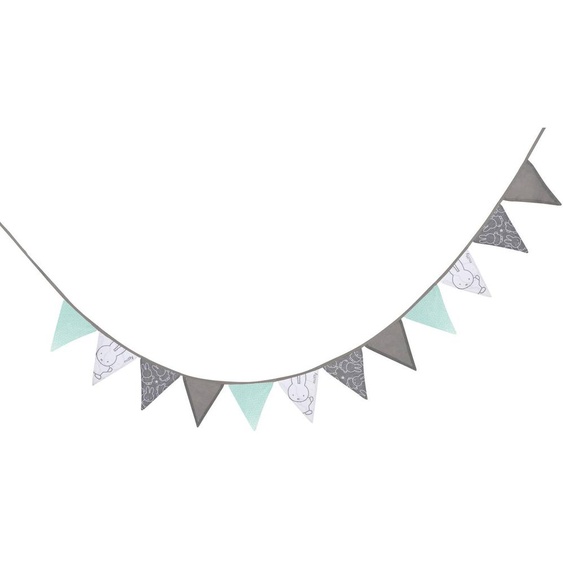 Guirlande De 12 Fanions Little Stars Gris - Lapin Miffy