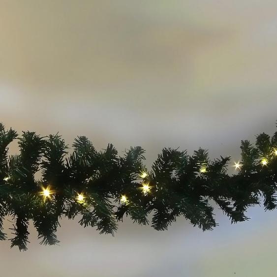 Guirlande de sapin de 5m avec 80 LED blanc chaud, fonction minuterie, 5m de câble dalimentation