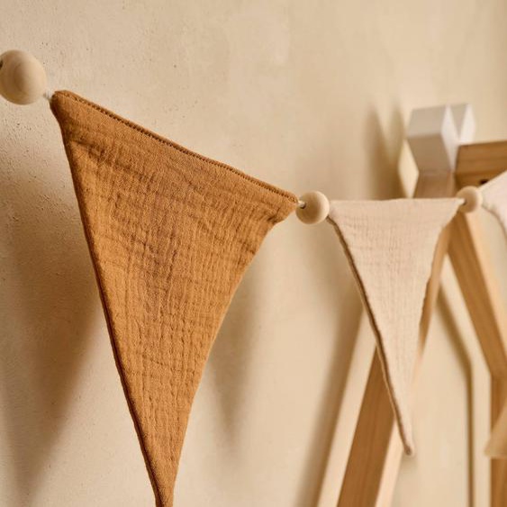 Guirlande fanions en gaze de coton cannelle