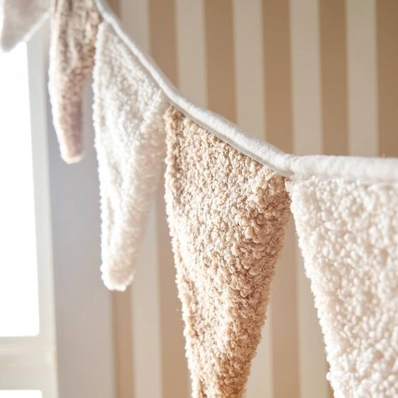 Guirlande fanions en sherpa beige