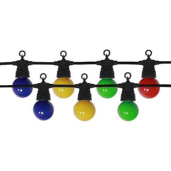 Guirlande Guinguette LED 8M 10pcs 3W IP65 Multicolore - Câble Noir