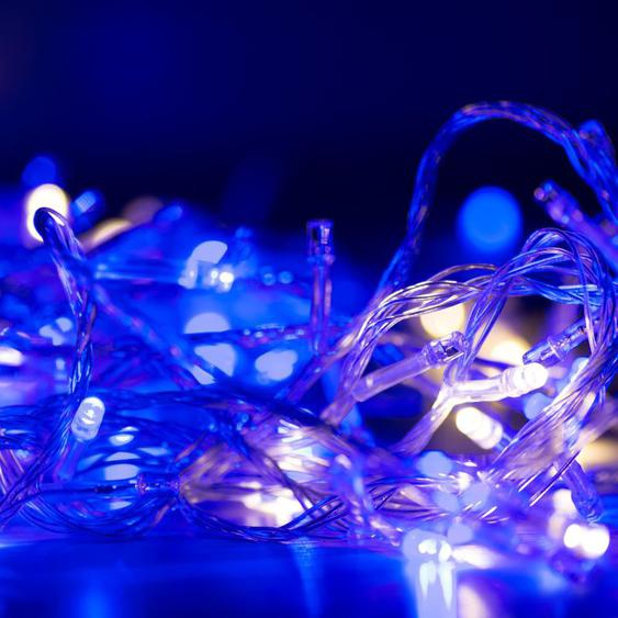 Guirlande LED BLEUE 12M 240LED IP44 - cÃ¢ble transparent - Bleu -