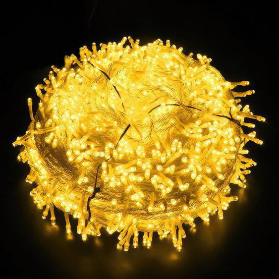 Guirlande lumineuse 100m 600LED 220V - 8 Modes - Ligne Étanche - Blanc Chaud-Mariage, Fête, Maison, Décoration de Noël