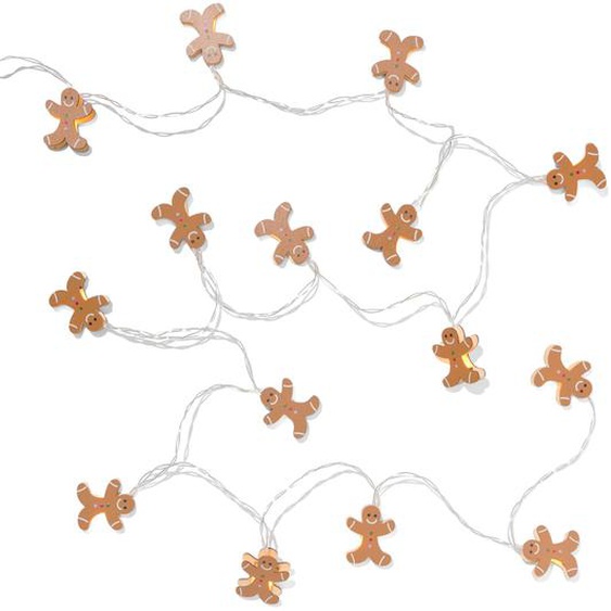 Guirlande Lumineuse 2.5m Avec 15 Ampoules LED Bonshommes En Pain Dépices