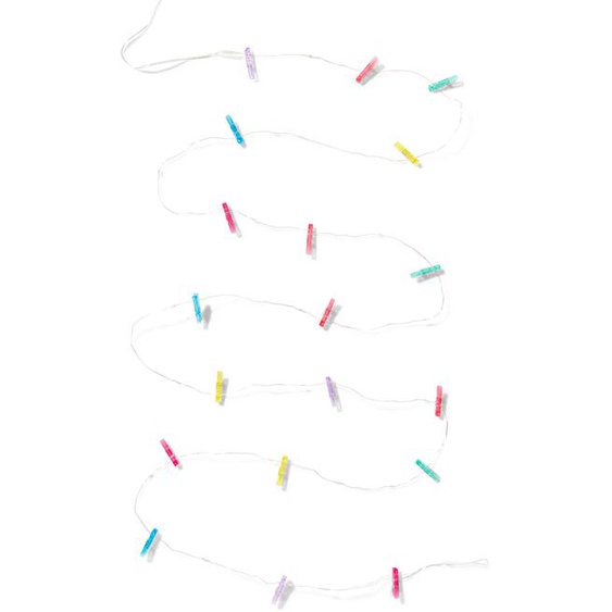 Guirlande Lumineuse 3,25m Avec 20 Lumières Et 19 Clips Colorés