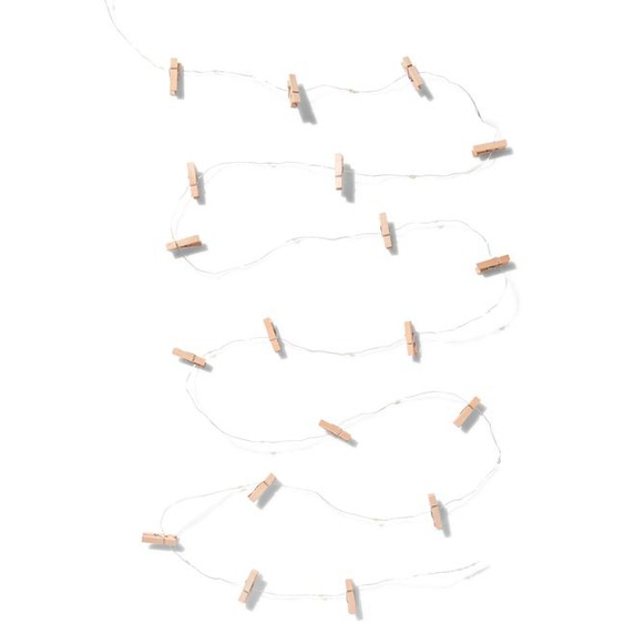 Guirlande Lumineuse 3.25m Avec 20 Lumières Et 19 Clips En Bois
