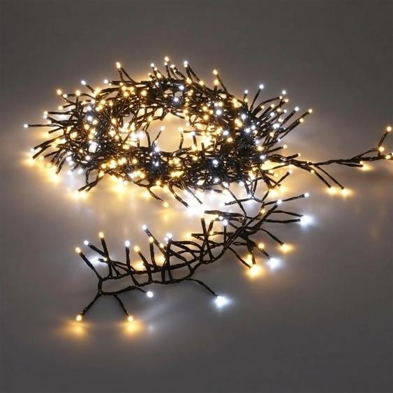 Guirlande lumineuse à LED en grappes, mélange de blanc chaud et blanc froid - 5,5 m / 768 LED - Éclairage décoratif de jardin avec 8 fonctions