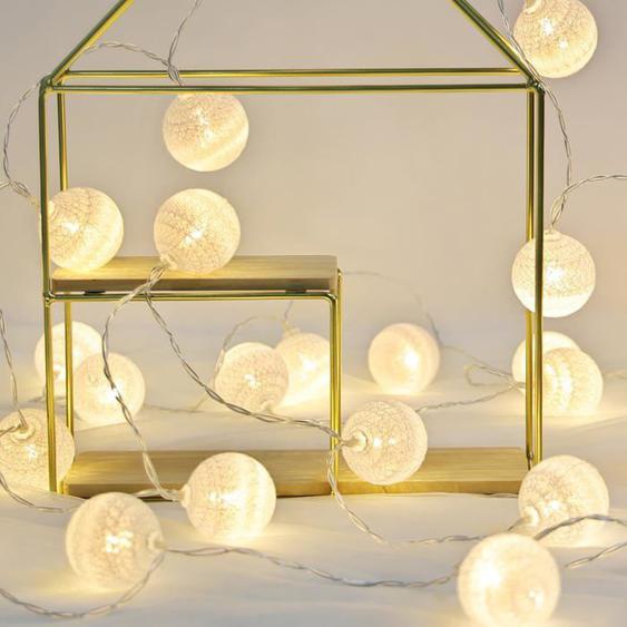 Guirlande Lumineuse Boule Coton,Interieur Decoration Noël Deco,3.5M 20er LED Globe Light,Fille,Princesse,Enfant,Bebe,Chambre Blanc