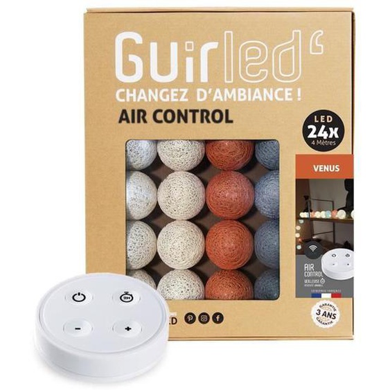 Guirlande lumineuse boules coton LED USB - GUIRLE - Vénus - Blanc - Intérieur - 20 ampoule(s)