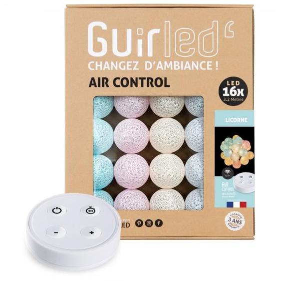 Guirlande lumineuse boules coton LED USB - Télécommandée - 16 boules 1,6m - Bleu - GUIRLED