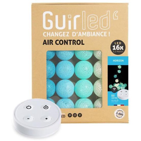 Guirlande lumineuse boules coton LED USB - Télécommandée - 4 intensités - 16 boules 1,6m - Horizon