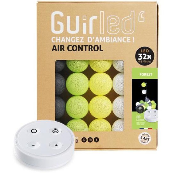 Guirlande lumineuse boules coton LED USB - Télécommandée - 4 intensités - 32 boules 3,2m - Forest