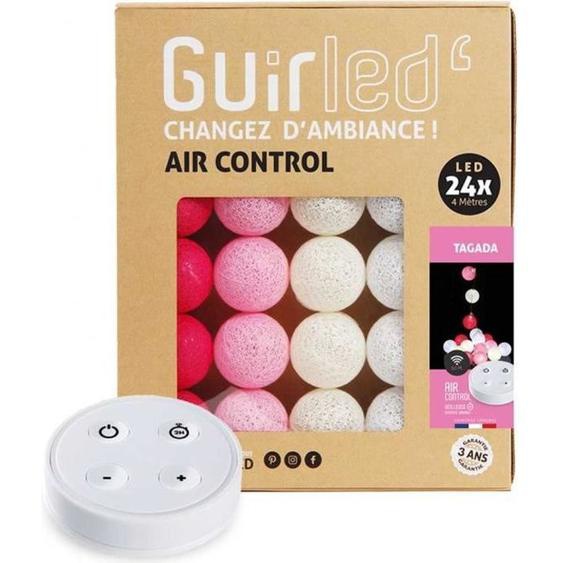 Guirlande lumineuse boules coton LED USB - Télécommandée -Veilleuse bébé 2h - 4 intensités - 24 boules 2,4m - Tagada