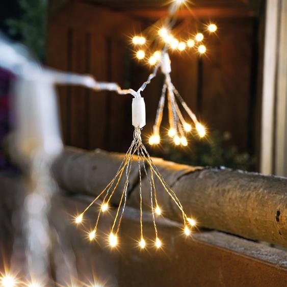 Guirlande lumineuse décorative solaire esotec Feu dartifice avec 100 LED blanc chaud 102575